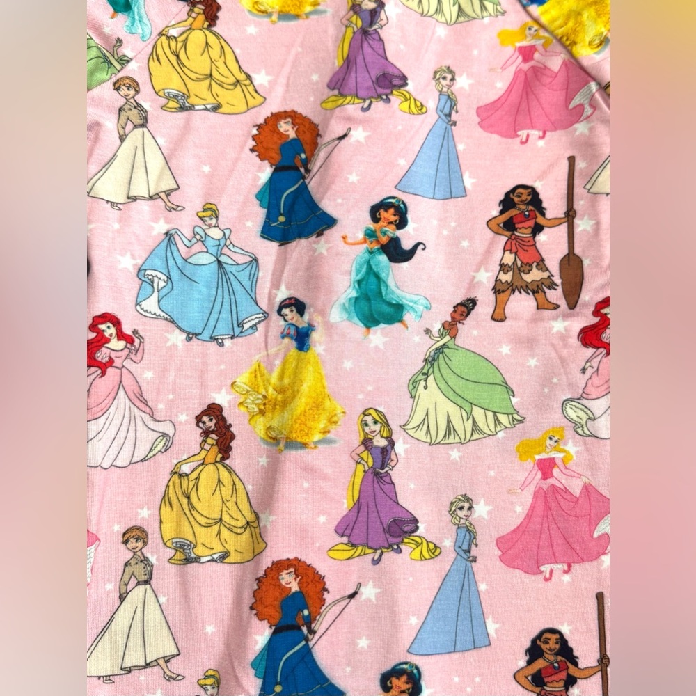 Baby Girl Disney Princess Print Bamboo Zipper Sleeper Pink 6-12m - Picture 4 of 4